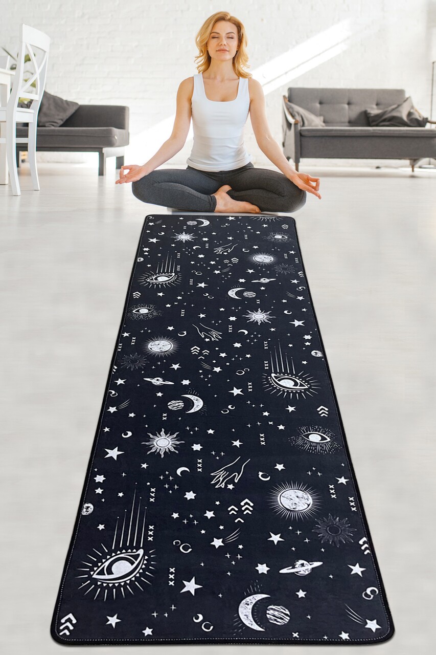 Saltea fitness/yoga/pilates Star Map Djt, Chilai, 60x200 cm, poliester, multicolor - imagine 3